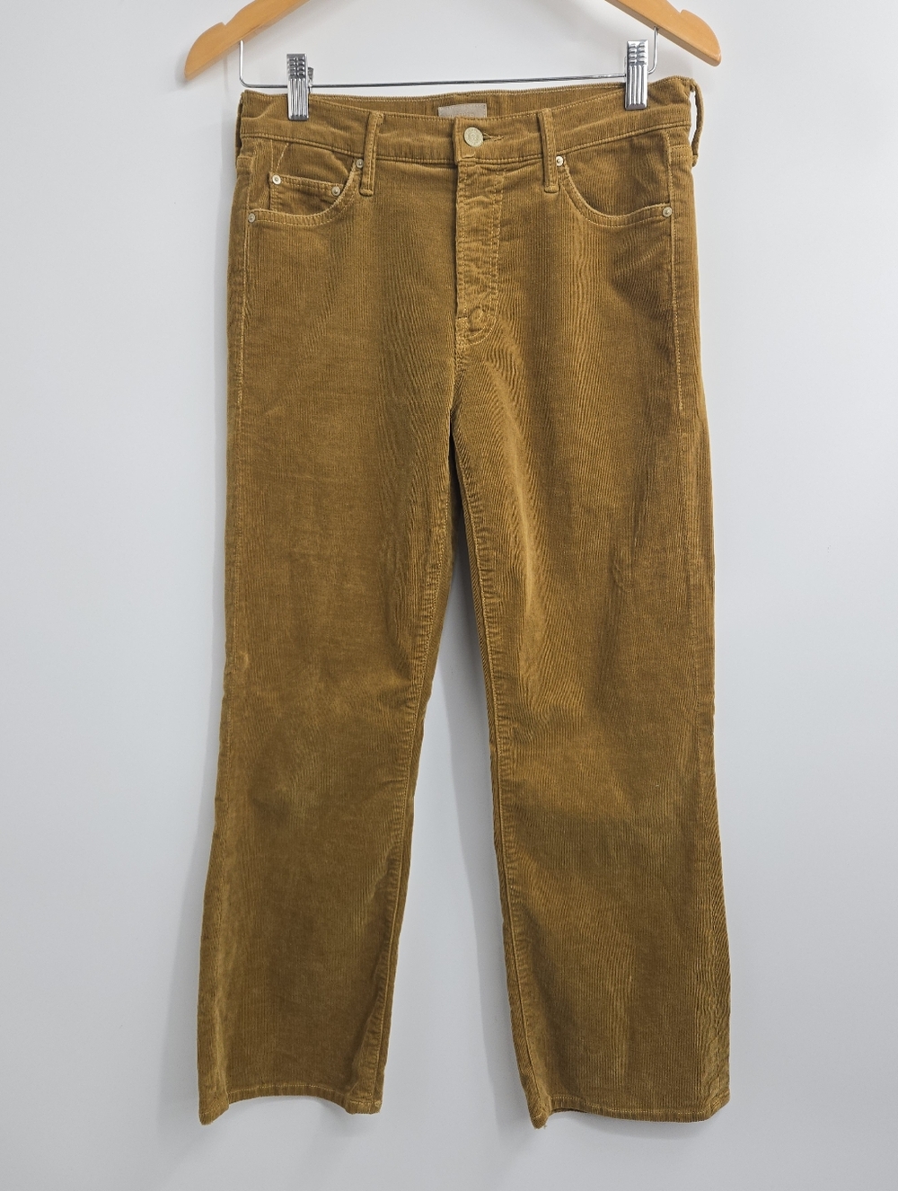 MOTHER Outsider Crop Corduroy Pants Hopscotch Brown - Picture 2 of 16